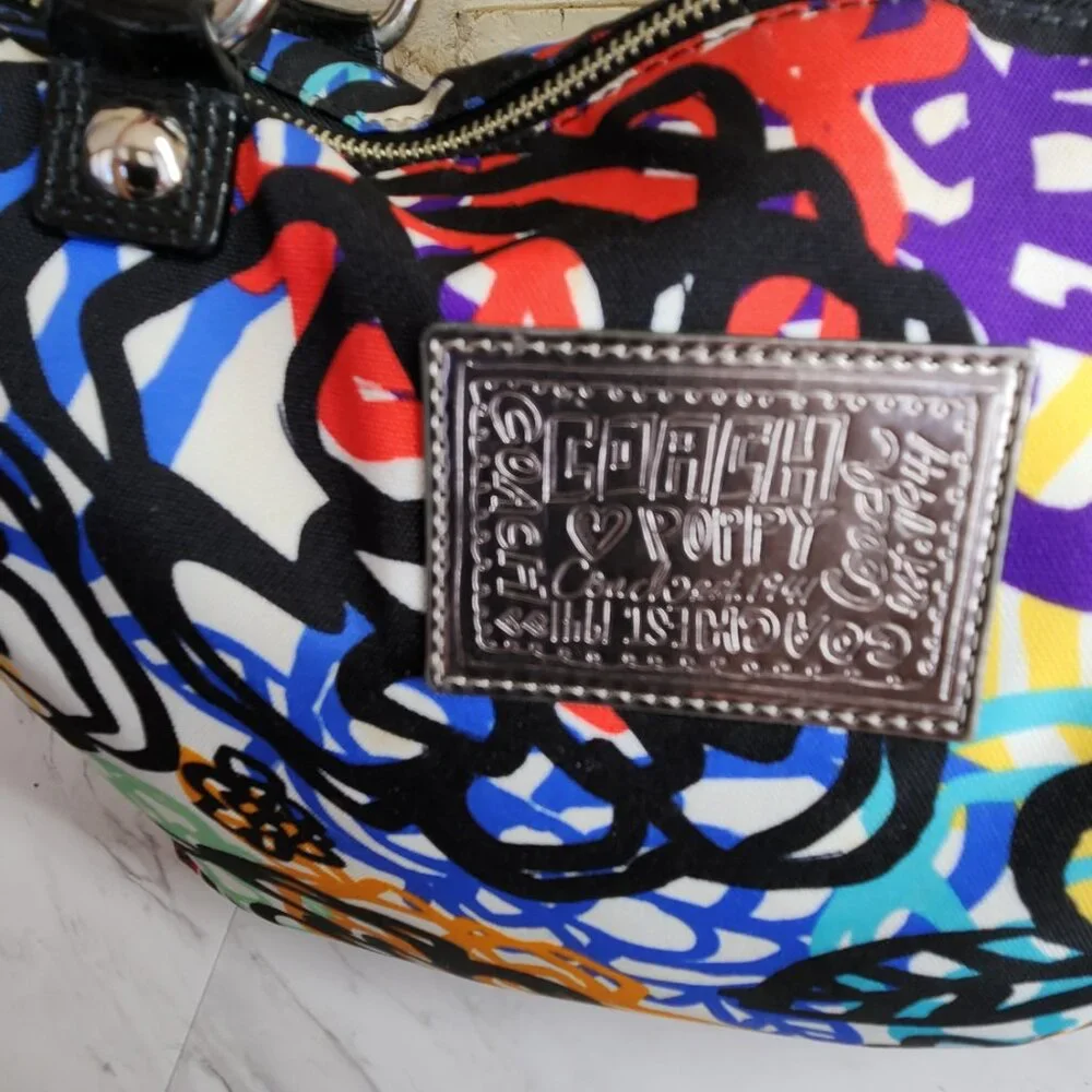 Euc Coach Poppy Graffitti Multi-Color Xlarge Tote Bag Purse…